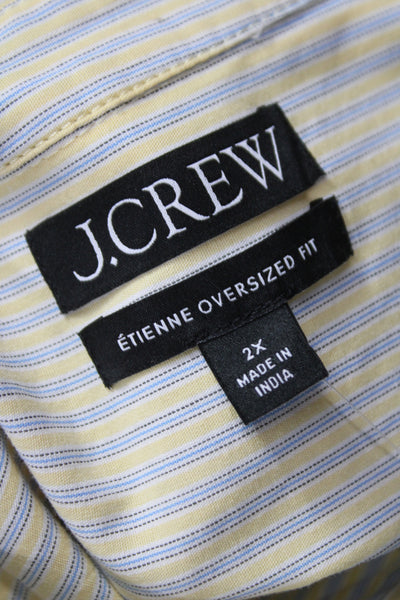 J Crew Women Striped Collared Cotton Button-Up Long Sleeve Basic Size 2X