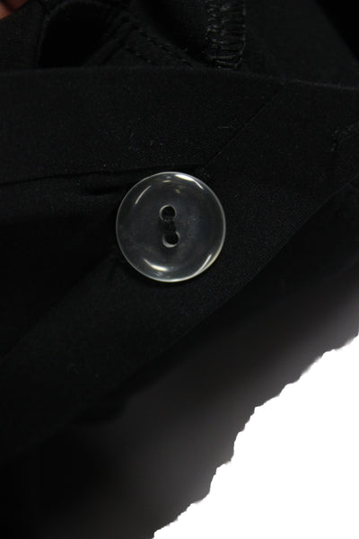 Aday Womens Black V Neck Long Sleeve Jumpsuit Button Nylon Size XL