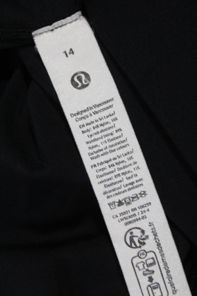 Lululemon Women Capri Leggings Black Nylon Athleisure Size 14