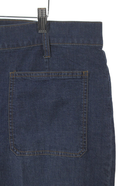 J Crew Women Straight Jeans Blue High Rise Cotton Button Size 34