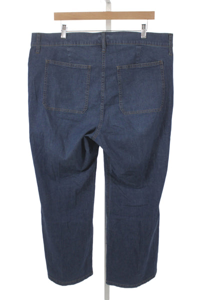 J Crew Women Straight Jeans Blue High Rise Cotton Button Size 34