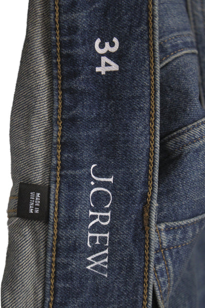J Crew Womens Wide Leg Blue Cotton High Rise Jeans Size 34