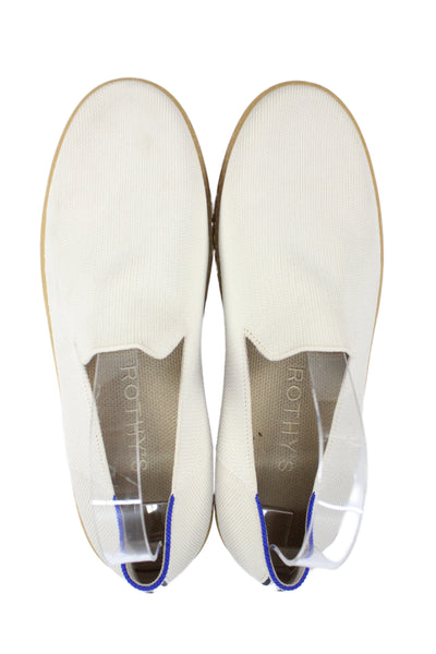 Rothys Womens Knit Round Toe Slip On Low Top Sneakers Beige Size 11