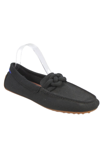 Rothys Womens Kit Square Toe Slip On Loafers Black Size 10.5