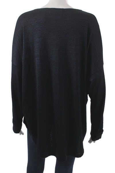 Rag & Bone Womens Pullover V-Neck Long Sleeve Black Sweater Size 2XL