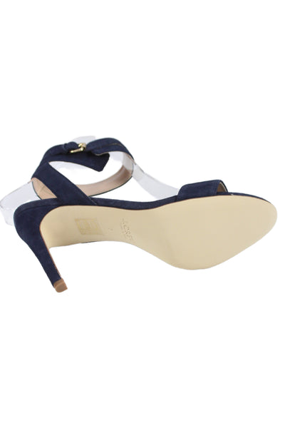 J Crew Women's Suede Buckle  Ankle Strap Gold Hardware Sandals  Blue Size 7