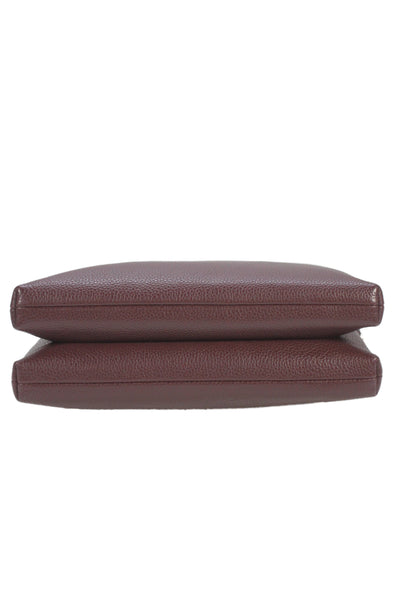 Coach Women's Leather Zippered Crossbody Handbag   Burgundy