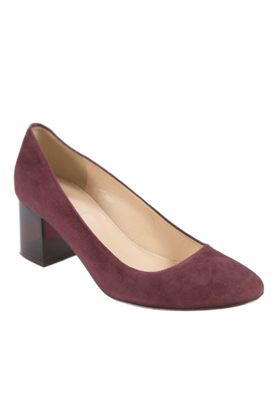 J Crew Womens Suede Slide On Classic Pumps Berry Purple Size 6.5