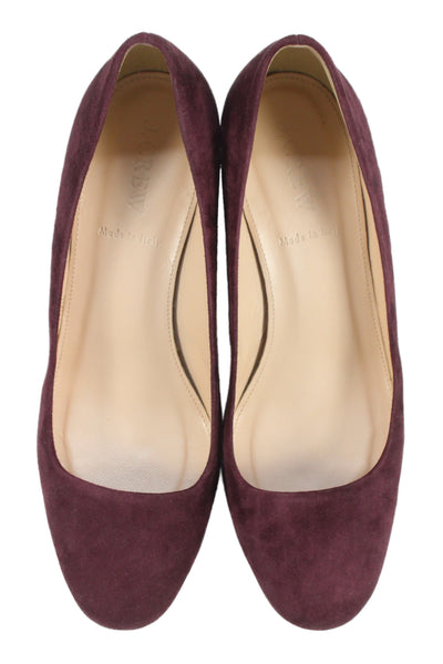 J Crew Womens Suede Slide On Classic Pumps Berry Purple Size 6.5