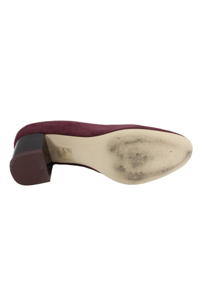 J Crew Womens Suede Slide On Classic Pumps Berry Purple Size 6.5