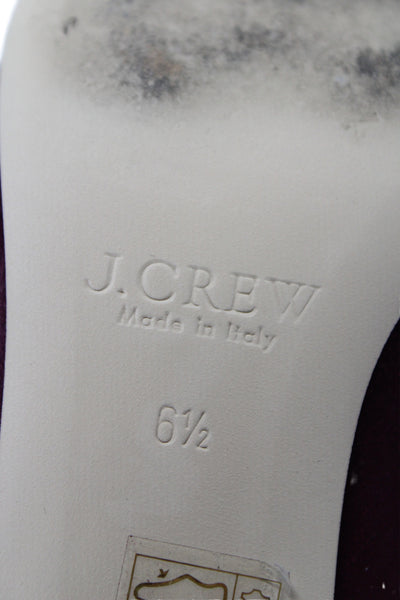 J Crew Womens Suede Slide On Classic Pumps Berry Purple Size 6.5