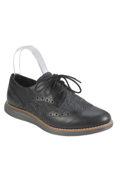 Cole Haan Womens Leather Lace Up Oxford Flats Black Size 7 B