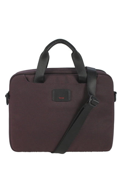 Tumi Womens Adjustable Strap Crossbody Shoulder Handbag Purple Black