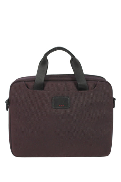 Tumi Womens Adjustable Strap Crossbody Shoulder Handbag Purple Black