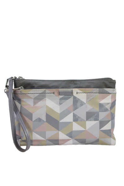 Tumi Womens Geometric Print Wristlet Handbag Multi Colored