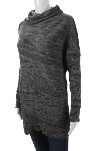 Lafayette 148 New York Women Gray Cowl Neck Wool Pullover Sweater Size M