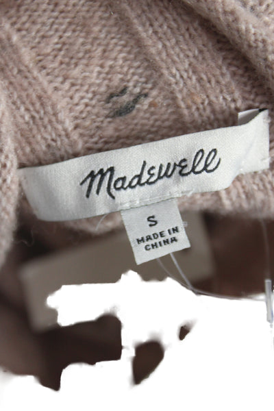 Madewell Womens Striped Mock Neck Pullover Sweater Beige Long Sleeve Size S