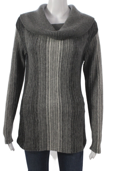 Lafayette 148 New York Women Pullover Cowl Neck Gray Wool Sweater Size S