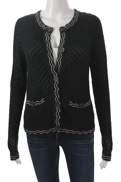 Missoni For Target Women Cardigan Geometric Black Long Sleeve Size M