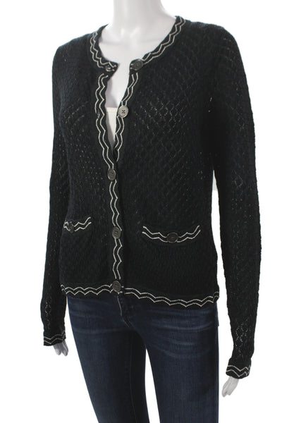 Missoni For Target Women Cardigan Geometric Black Long Sleeve Size M