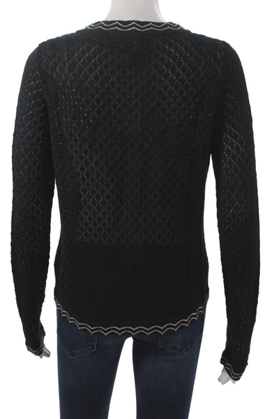 Missoni For Target Women Cardigan Geometric Black Long Sleeve Size M