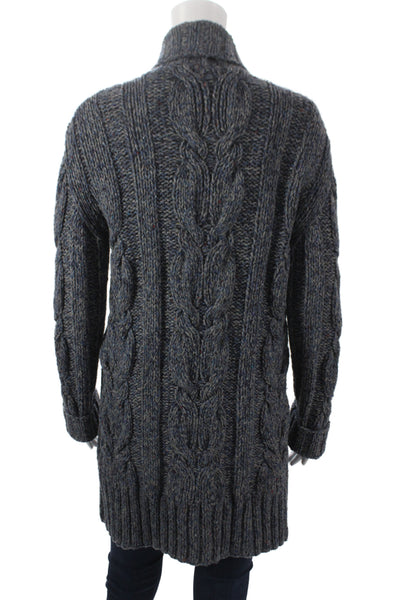 Lafayette 148 New York Womens Cardigan Blue Collared Button Long Sleeve Size PP