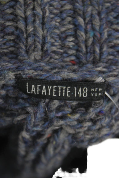 Lafayette 148 New York Womens Cardigan Blue Collared Button Long Sleeve Size PP