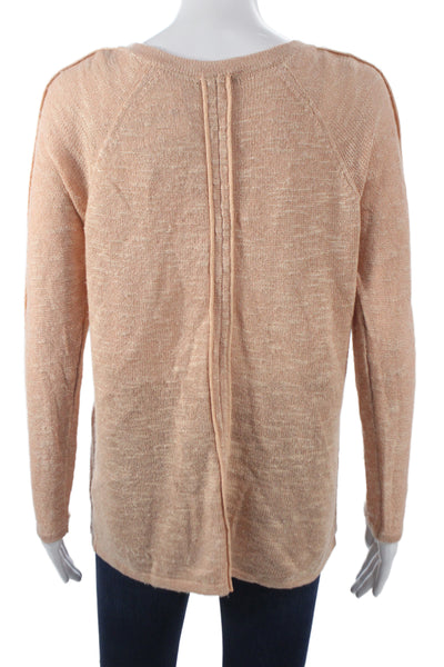 Lafayette 148 New York Womens Cardigan Beige Long Sleeve Round Neck Size M