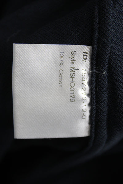 Atelier Munro Mens Collar Long Sleeve Button Down Shirt Navy Blue Size 15.5