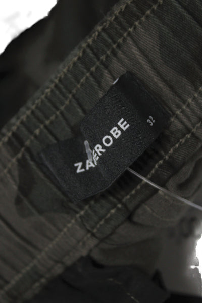 ZANEROBE Mens Green Camo Jogger Pants Drawstring Size 32