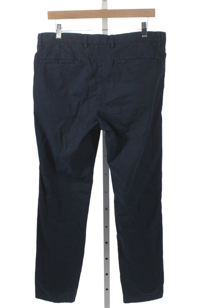 Theory Mens Chino Pants Blue 97% Cotton Button Closure Size 32