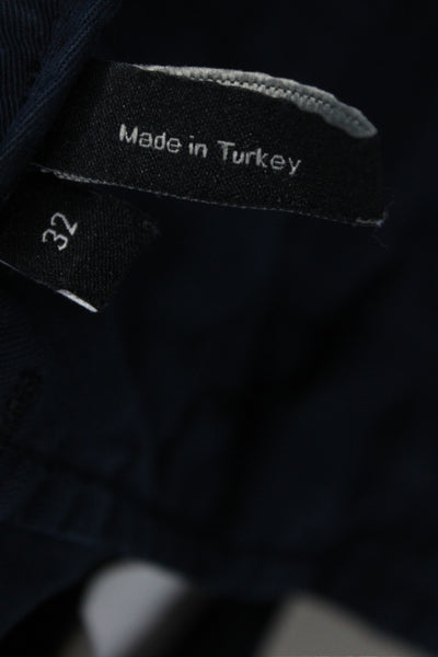 Theory Mens Chino Pants Blue 97% Cotton Button Closure Size 32