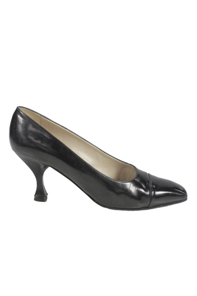 Chanel Womens Leather Pointed Toe High Heels Pumps Shoes Black Size 9.5