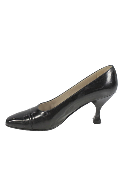 Chanel Womens Leather Pointed Toe High Heels Pumps Shoes Black Size 9.5