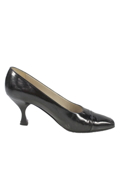 Chanel Womens Leather Pointed Toe High Heels Pumps Shoes Black Size 9.5