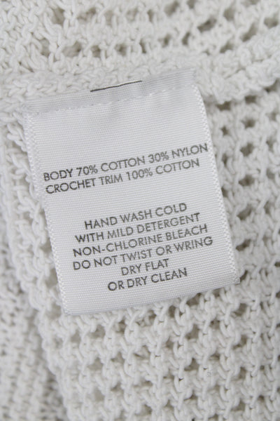 White + Warren Womens Sweater Striped Crewneck Longsleeve 70%Cotton Size S