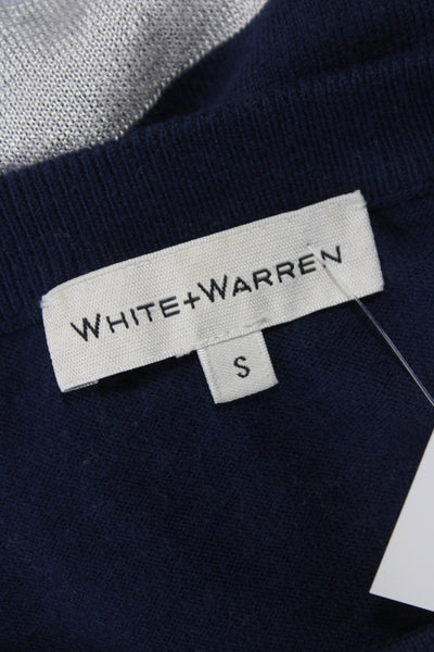 White + Warren Womens Pullover Sweater Blue Crew Neck Long Sleeve Size S