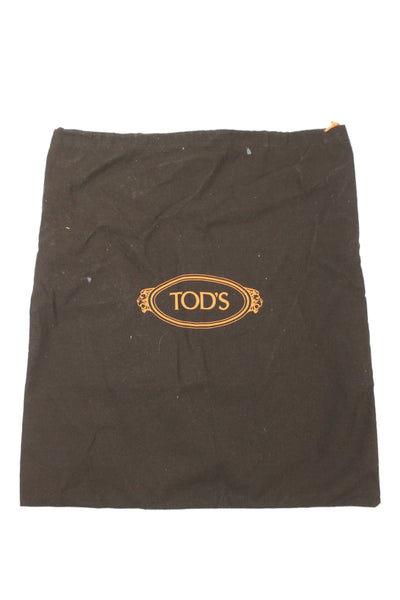 Tods Womens Slip On Round Toe Leather Loafers Black Size 6.5