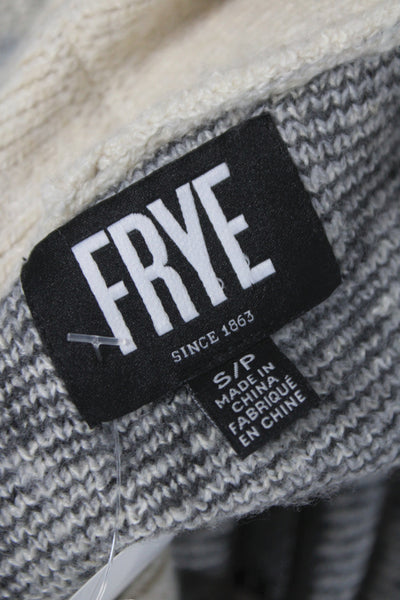Frye Women Fair Isle Collared Long Sleeve Cardigan Ivory Size S