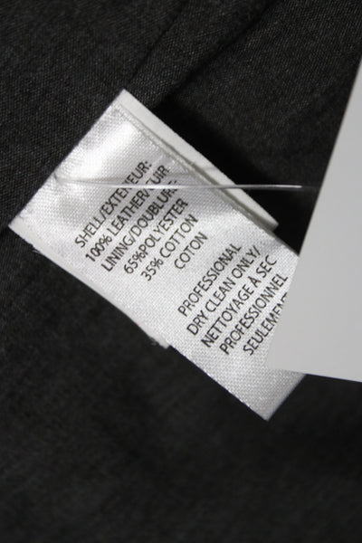 Calvin Klein Mens Military Leather Jacket Black Size XL