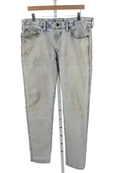 Todd Snyder Mens Straight Jeans Blue Mid-Rise Cotton Button Size 33