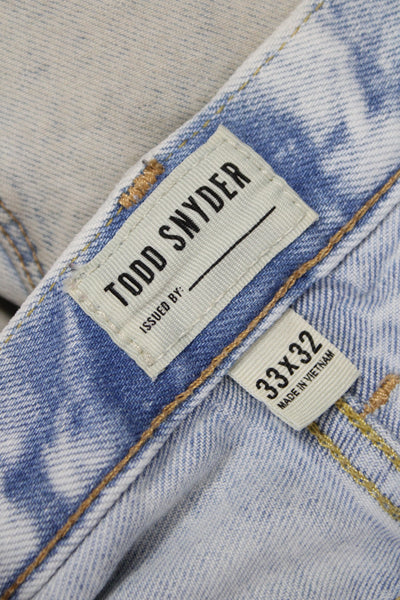 Todd Snyder Mens Straight Jeans Blue Mid-Rise Cotton Button Size 33