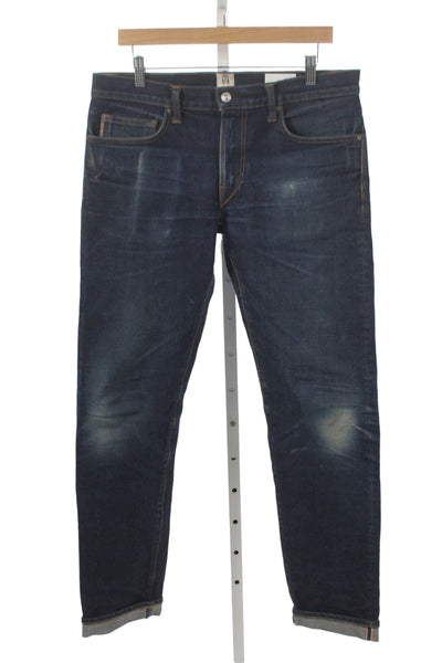 Hiroshi Kato Mens Tapered Blue Jeans Mid Rise Cotton Inseam 30 Size 32
