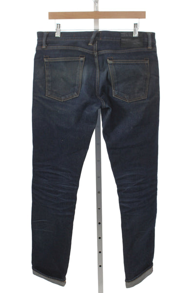 Hiroshi Kato Mens Tapered Blue Jeans Mid Rise Cotton Inseam 30 Size 32