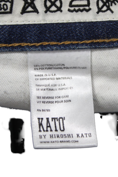 Hiroshi Kato Mens Tapered Blue Jeans Mid Rise Cotton Inseam 30 Size 32
