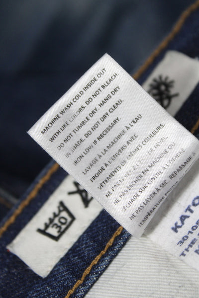 Hiroshi Kato Mens Tapered Blue Jeans Mid Rise Cotton Inseam 30 Size 32