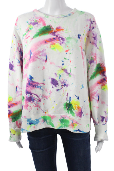 Polo Ralph Lauren Womens Pullover Sweatshirt Paint Splatter Multicolor Size XL