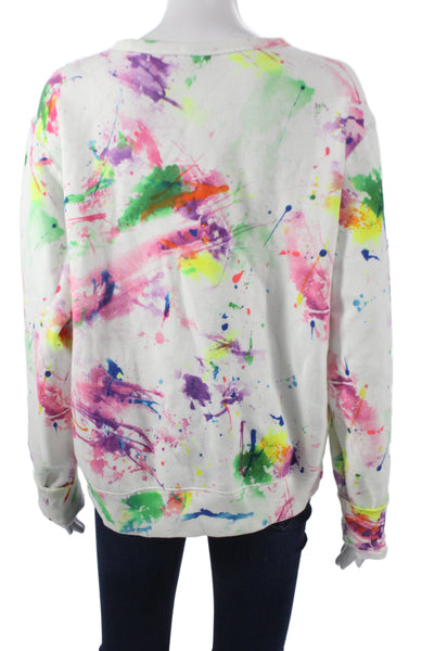 Polo Ralph Lauren Womens Pullover Sweatshirt Paint Splatter Multicolor Size XL