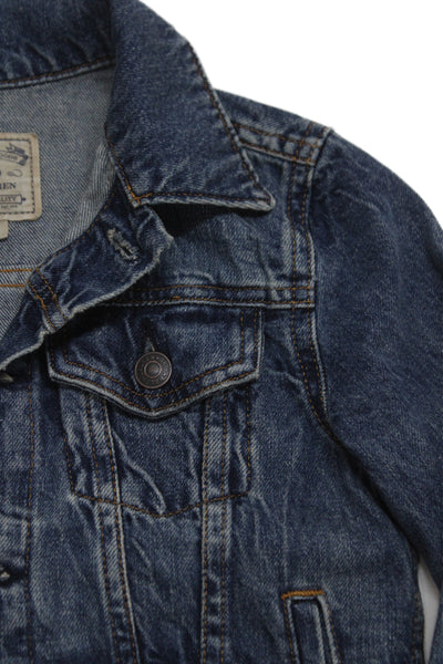 Polo Ralph Lauren Girls Cotton Denim Jean Patches Jacket Blue Size S