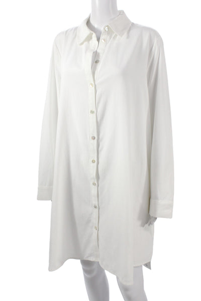 Rachel Zoe Womens White Collared Shirt Dress Long Sleeve Cotton Size XL